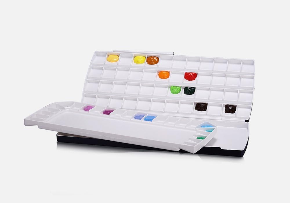 Amazon.com: Mijello Watercolor Double Decker Palette, 72 Wells